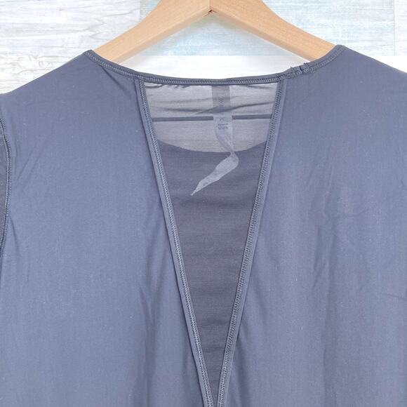 CRZ YOGA Split Back Mesh Athletic Tee Black Workout Gym Activewear Womens 0 2 - Picture 5 of 7